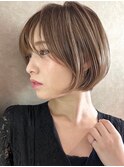 ハイライトバレイヤージュダブルカラーショートカット30代40代