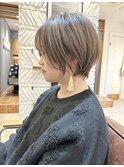20代、30代大人コンパクトショート/斜めバング/大人ショート