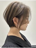 ハイライトカラーミルクティーベージュケアブリーチダブルカラー
