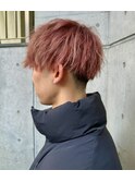 《MINAMI》men's刈り上げマッシュ&カシスレッドカラー