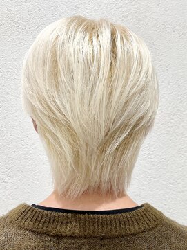 ステア ケース(stair case) メンズハイトーンカラーミルクティーセンターパート韓国