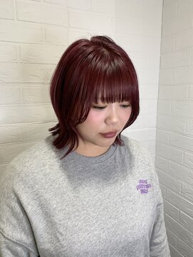 ヘアースペースブルーム プリュス 石橋店(HAIR SPACE BLOOM plus) チェリーピンク/レイヤーボブ/韓国ヘア