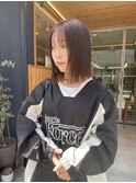 【oasisマミ】透明感暖色ブラウンカラー/小顔切りっぱなしボブ