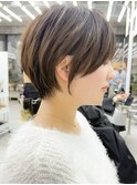 美髪シアーカラーピンクブラウンショート