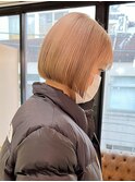 下北沢タッセルボブデザインカラー切りっぱなしボブミディアム◆