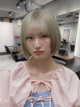 オルズ 渋谷(ALLZ) 渋谷/ケアブリーチ/ダブルカラー/ボブ/渋谷駅/ミルクティー