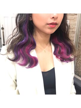 エクステ専門店あるじゃんすー 柏店 パープル#シールエクステ#大人かわいい#フリンジウェーブ#柏