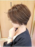 浦和ショートヘアショートカット韓国白髪ぼかし白髪染めボブ