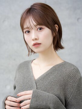 エインアンリー 表参道(AIN.ANLY.) 大人可愛い前髪あり耳掛け外ハネボブ20代30代40代