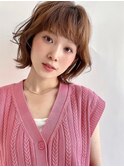 大人女性◆艶レイヤー前髪ピンクベージュ 髪質改善 縮毛矯正