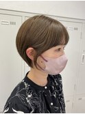丸みショート×オリーブブラウン
