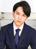 スーツ短髪ツーブロック束感モテる黒髪シークレットパーマ流行