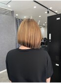 韓国風切りっぱなしボブ×デザインエンドカラー