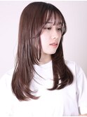 似合わせカット30代40代50代黒髪小顔レイヤーセミロング1105