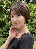 丸みショートボブ大人かわいいショート