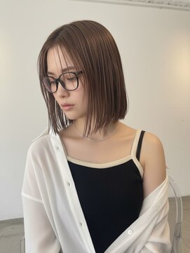 ヘアサロンエムフィス 池袋東口(HAIR SALON M Fe's) グレージュ×切りっぱなしボブ×20代30代外ハネボブ
