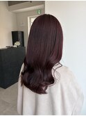 ブリーチなしダブルカラー×ワインレッド