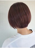 ショートボブ/ピンク系カラー