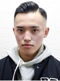 七三オールバックツイストパーマかき上げヘアコンマヘア7