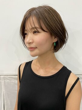 ワク(WAKU) 【WAKU】サラッとシースルーバングボブ　グレーベージュ