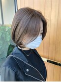 前髪長め前下がりアッシュボブ◇20代30代40代50代ヘアスタイル