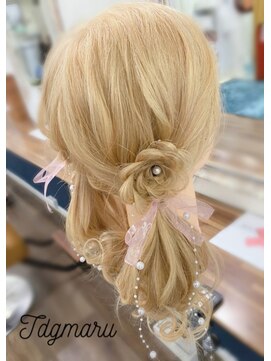 タグマル お花追加料金有！フルールヘア風お花のツインテール☆