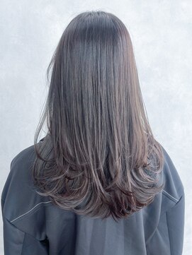 アルバム 池袋(ALBUM) ワンカールレイヤー_斜めバンググレージュカラー_ba456261