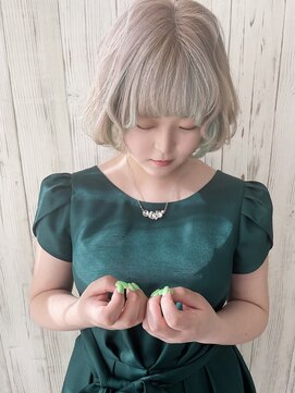 ルク(Luc.) ウルフ☆ホワイトベージュ×サワーグリーン