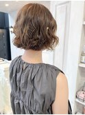 福山市美容室Caaryふわっとくしゅっとパーマ切りっぱなしボブ