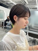 マッシュショート黒髪マッシュシースルーバング