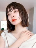 Say.黒髪ボブルフネビージュ小顔ワンレン外ハネボブレイヤー原宿