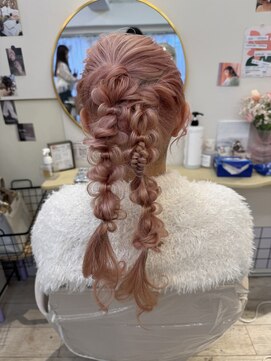 ヘアメイクアンドセットサロン リッコ(Hair make&set salon Ricco) 高めの編み下ろしStyle/大阪梅田ヘアセット