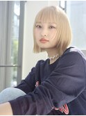 レイヤーカット/ハイトーンカラー/切りっぱなし/ロブ/自由が丘