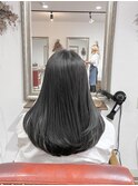 オフィスOKな透け感暗髪グレージュ..~*＊.