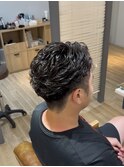 ビジネス毛流れショートパーマ