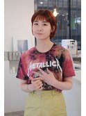 オレンジショートボブ