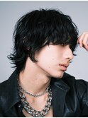 色気ウルフパーマメンズミディアムパーマスパイラルパーマ