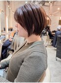 □マロンベージュ/ショート/前髪/レイヤー髪質改善/30代40代50代