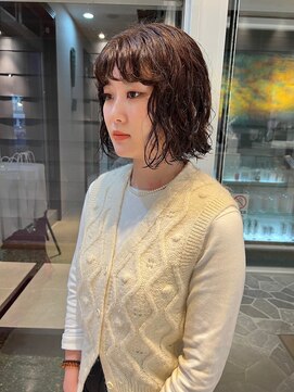 ボブパーマ× winter beige