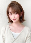 顔周りカットで横顔も可愛い耳かけ外ハネボブ【浦和】