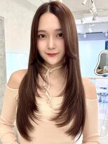 エジョン 八幡山店(Aejon)&nbsp;八幡山レイヤーカット韓国ダブルカラー顔周り前髪カットボブ