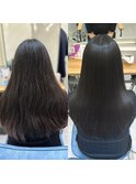 髪質改善 ダークパープル ナチュラルショート ミルクブラウン