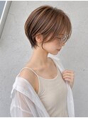 透明感ナチュラルブラウン/ショート/顔まわりカット