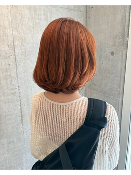 ロッカヘアエジェ(ROCCA hair eje.) 艶オレンジブラウンボブ