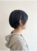 丸みショート×ブルーハイライト