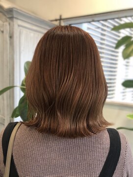 モワ 仙台(Mois) 【mois】オレンジベージュ×ボブ(仙台／青葉区)