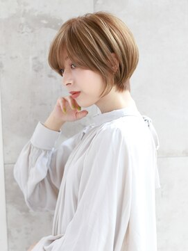 グランド(GRAND) 大人可愛い/丸みショートボブ/ベージュカラー/20代30代40代iba03