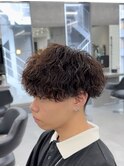 縦落ちツイストスパイラルパーマ波巻きフェードカット