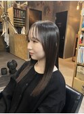 酸性ストレート × ぱらっと前髪ロングヘア