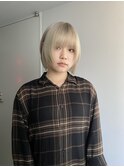 ミルクティーカラー/ショートボブ/ケアブリーチ(藤原美奈)